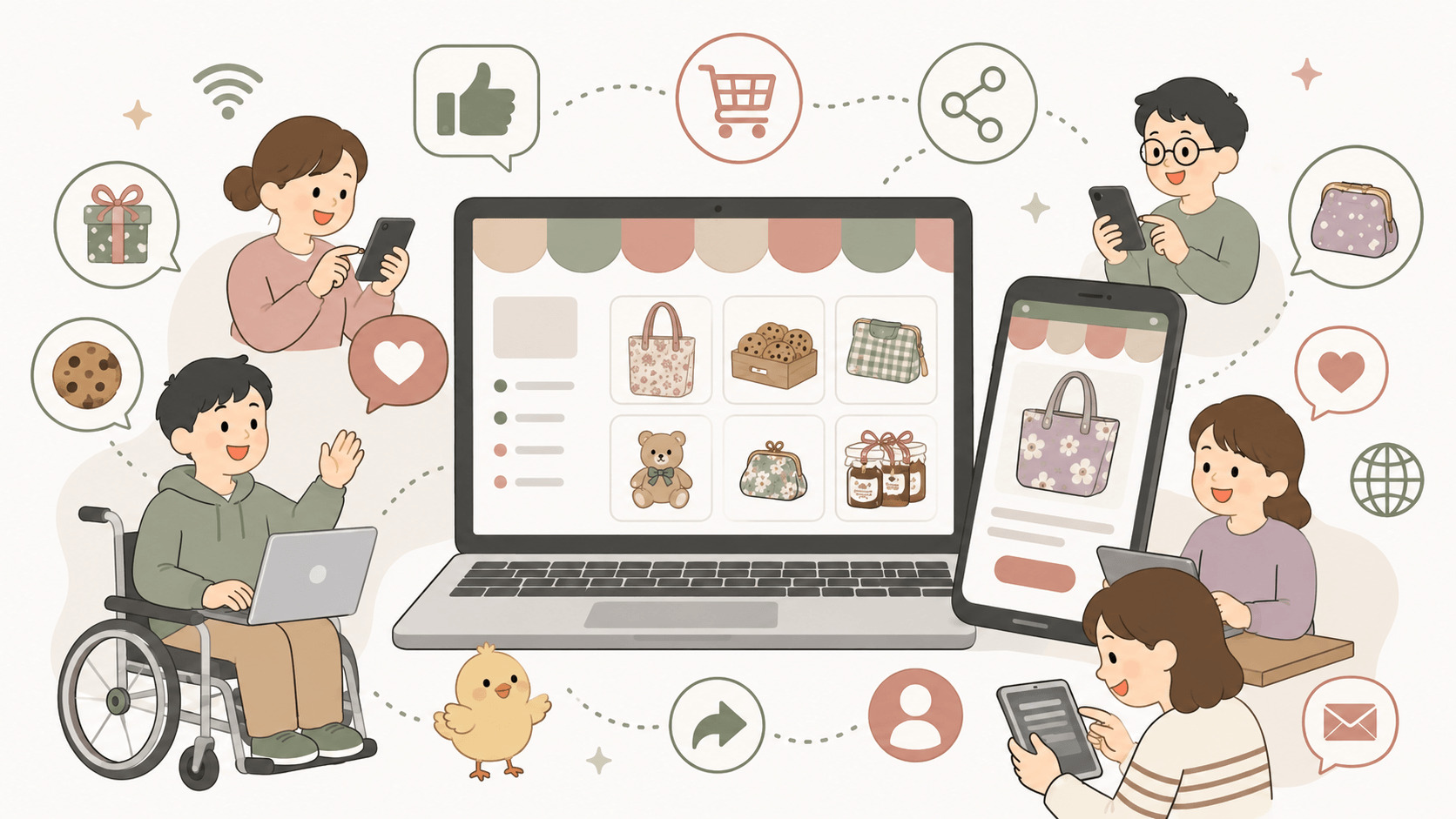 インターネットでのPR・販売促進のイラスト