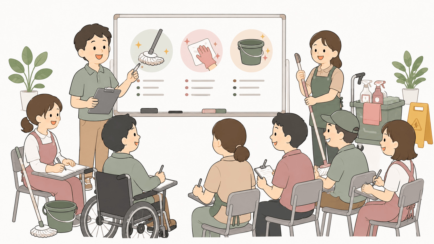 受託事業のための研修会のイラスト
