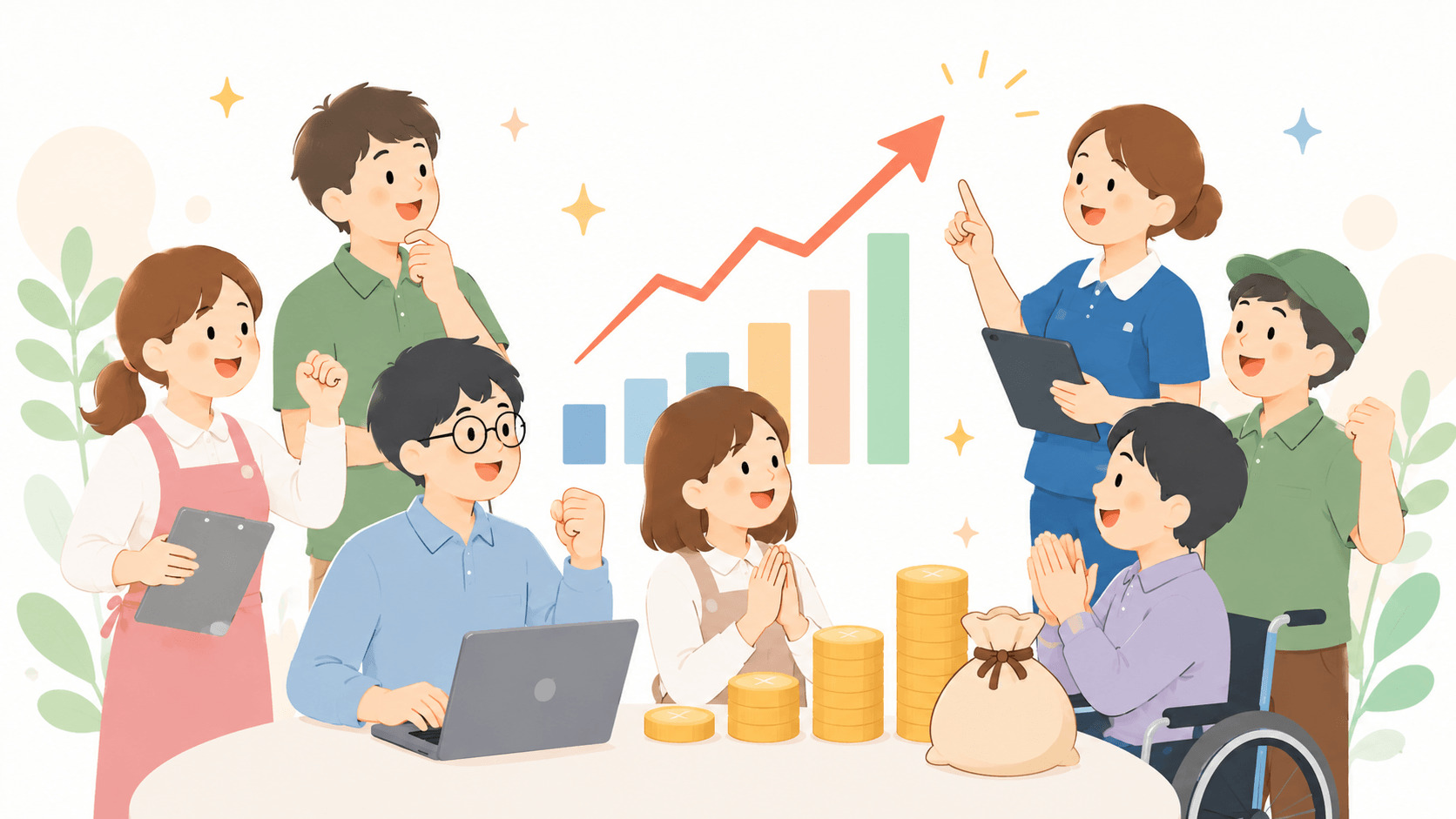 工賃向上への取り組みのイラスト