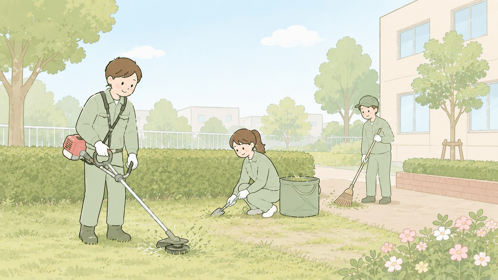 草刈り作業の様子